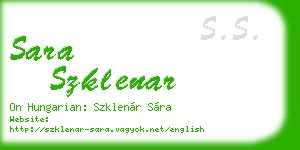 sara szklenar business card