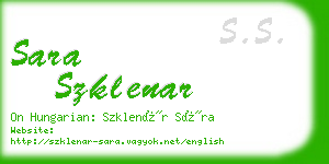 sara szklenar business card